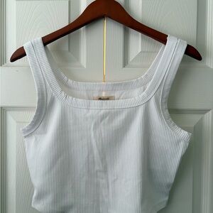 Madewell Women’s White Ribbed Tank Top